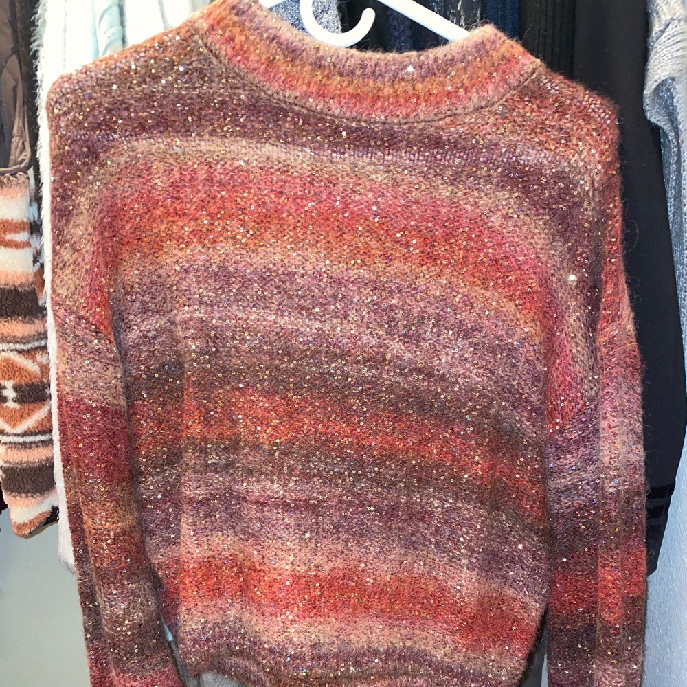 Banana Republic Ombré Sequin Cropped Sweater